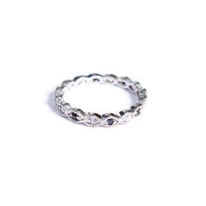 Sterling Silver CZ and Sapphire Crystal Ring